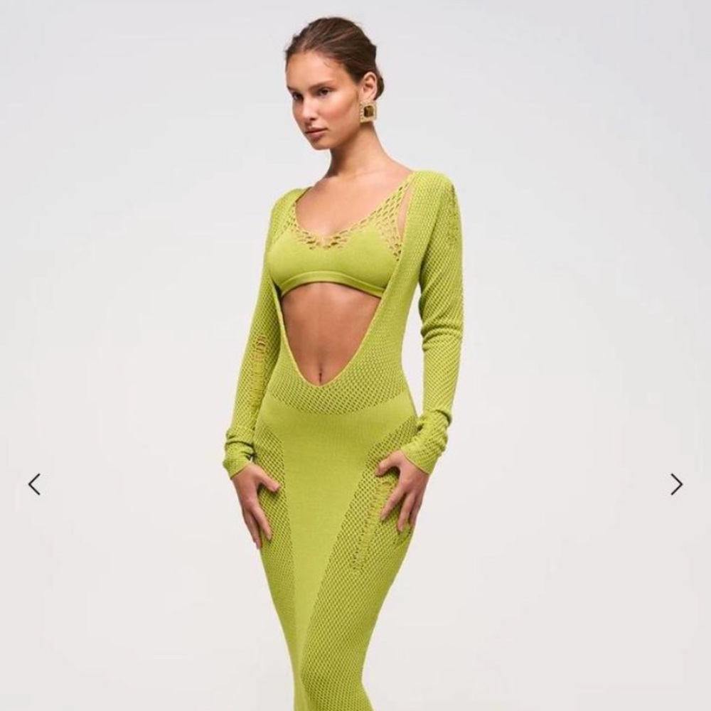 Lime Green Cutout Maxi Dress